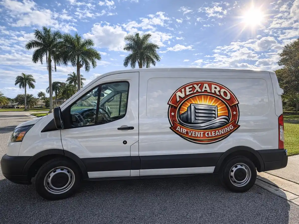 Service van arriving on a St. Augustine, FL street — local same-day coverage